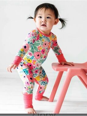 Little Sleepies Secret Garden Crescent Zippy 12-18 months fold over, bamboo